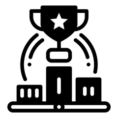 Winner Podium icon in glyph style
