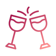 Glass wine icon gradient red white easter illustration