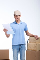 Shed overalls young male Courier