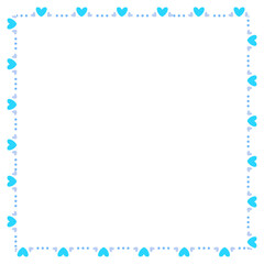 Hand drawn hearts border and frame on white background