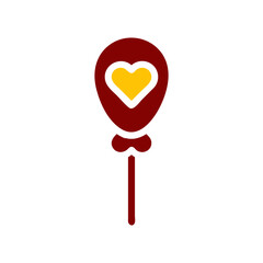 Balloon icon solid red yellow colour mother day symbol illustration.