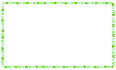 Hand drawn hearts border and frame on white background