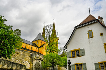 Neuchâtel, Neuenburg, Stiftskirche, Kirche, Kollegiatskirche, Schloss, Schlosshügel, Festung,...