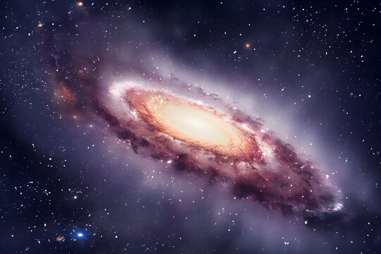 galaxy, white background, wideview ptoto