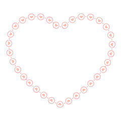 Hand drawn hearts border and frame