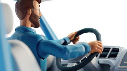 A man wearing blue clothes driving car UHD wallpaper
