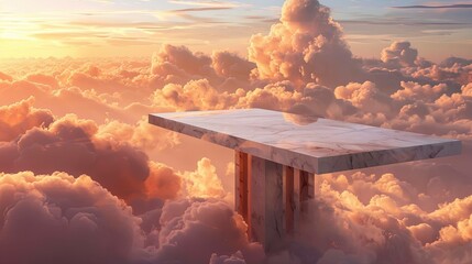 A dining above the clouds UHD wallpaper