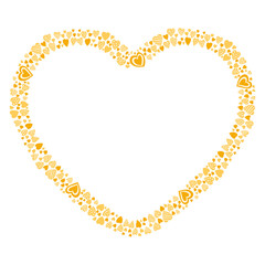 Hand drawn hearts border and frame