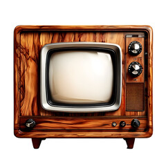 Retro old television isolated on transparent background generative ai, cut out, or clipping path.