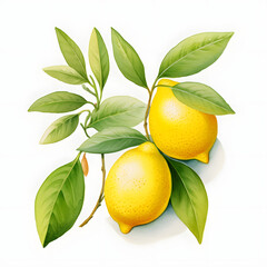 Digital technology lemon watercolor design illustration