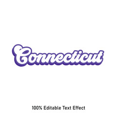 Connecticut text effect vector. Editable college t-shirt design printable text effect vector