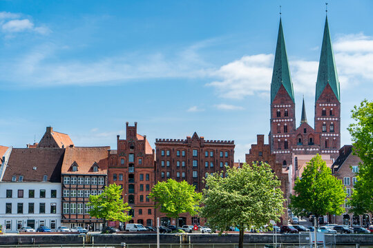 cityscape of the medieval town of L&uuml;beck