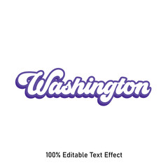 Washington text effect vector. Editable college t-shirt design printable text effect vector