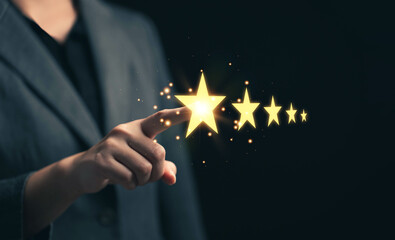 Concept of rating after-sales service to evaluate the satisfaction of those who receive the...