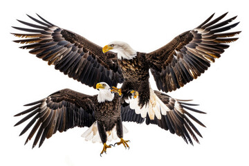 Eagles with outstretched wings
