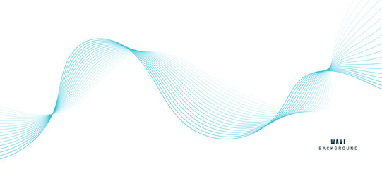 Abstract vector modern background with blue wavy lines and particles. Technology backdrop.