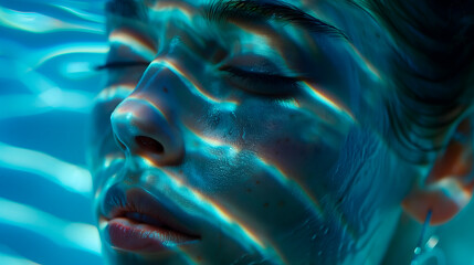 Retrato de una mujer bajo el agua