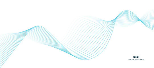 Abstract vector modern background with blue wavy lines and particles. Technology backdrop.