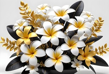 3d rendered photo of flowers on a plain background