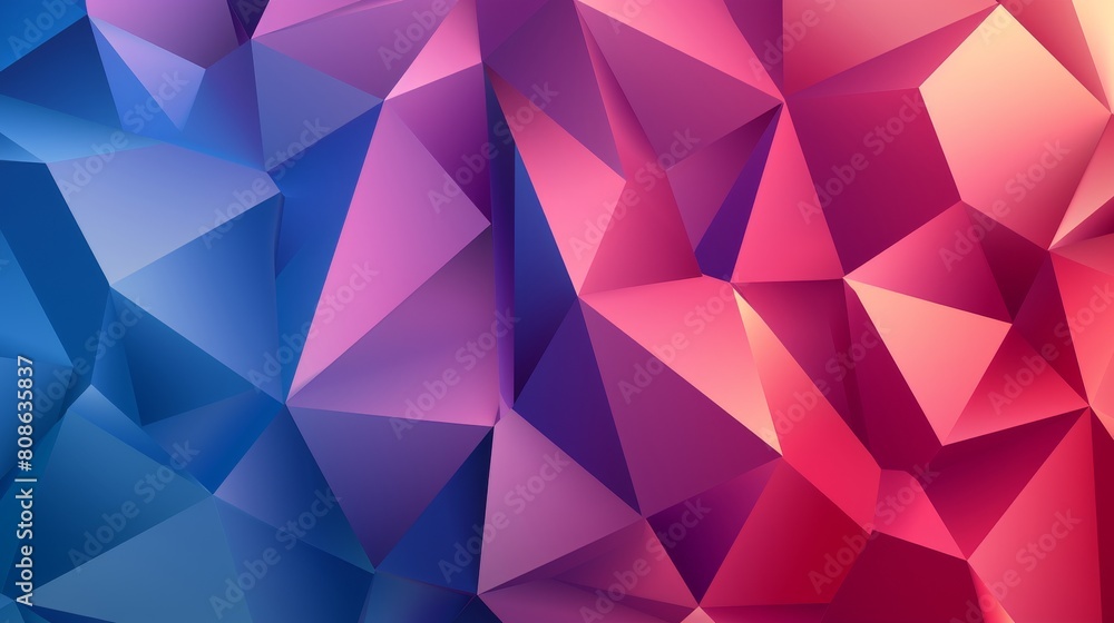 Aufkleber the background consists of an abstract geometric pattern with triangles.