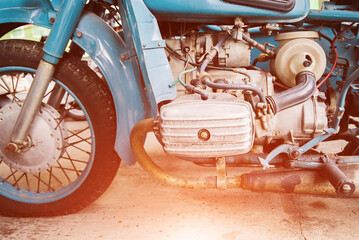 Old motorbike park left in the garage.