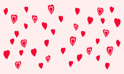 Flat style lovely heart pattern backdrop for greeting card design