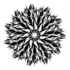 Black illustration of tribal mandala. Perfect for tattoos, stickers, hat designs, t-shirts, clothes, posters, banners