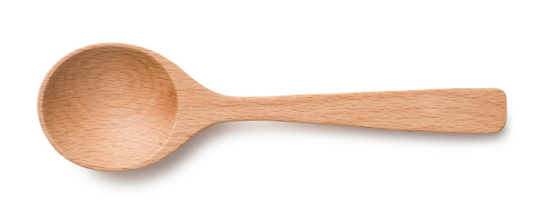 simple wooden spoon isolated over a transparent background, traditional food, cooking, or kitchen tool, cut-out design element, PNG