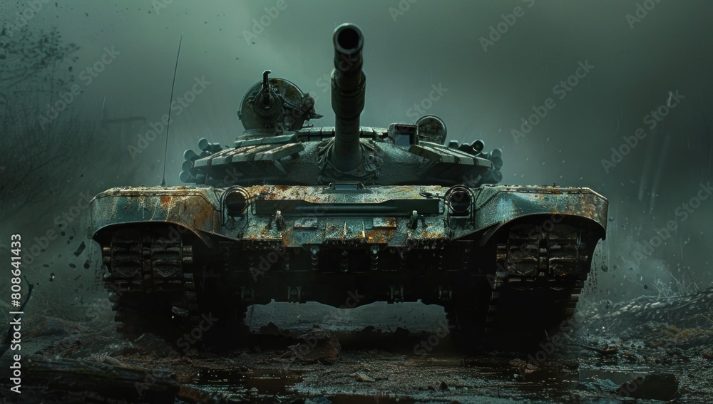 Aufkleber experiment with different lighting techniques to accentuate the tank's contours and enhance its visu