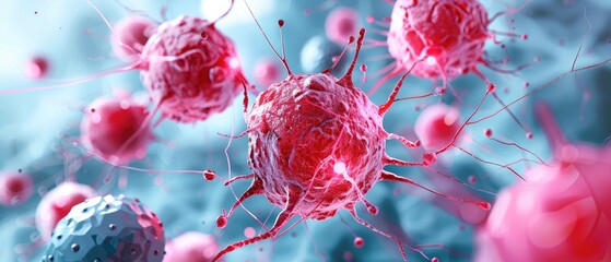 Detailed view of a 3D animation of a cancer screening process, modern medical practices