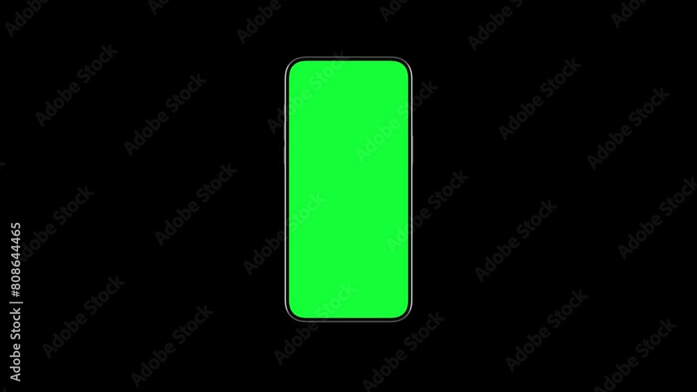 Fototapete smartphone display with green screen for chroma key. rotating mock up of smart phone with empty gree