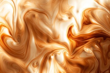 Swirling coffee-inspired abstract background with creamy texture, marbled pattern, and warm brown and beige colors for a digital contemporary art wallpaper or artistic backdrop design