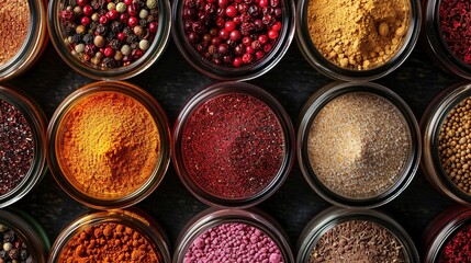 A zoomed view of collection of spice jars showcasin UHD wallpaper