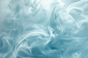 Tranquil and serene abstract milk swirl background with gentle and elegant blue swirls, creating a...