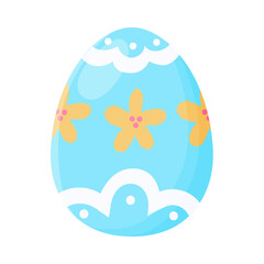 Flat easter egg on white background