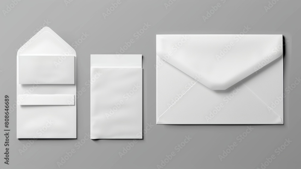 Poster mock up of a paper folder with documents and messages on the front and back. modern realistic mock-u