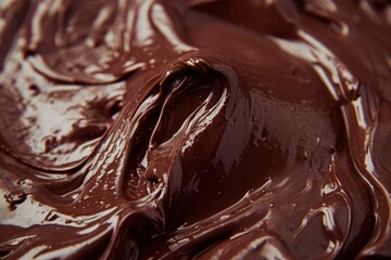 close up of liquid chocolate texture. generative ai