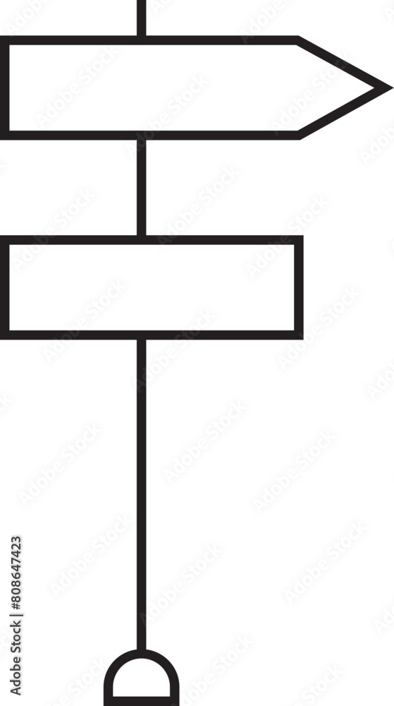 Poster road traffic sign line icon with editable stock. information board. blank board with place for text.