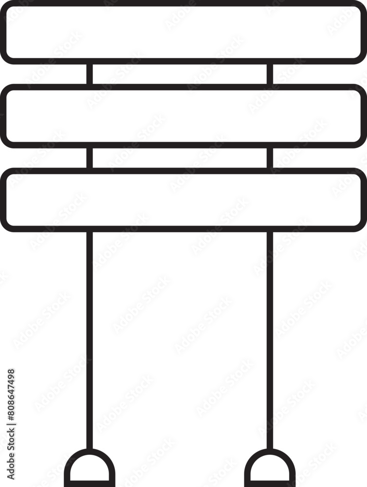 Poster road traffic sign line icon with editable stock. information board. blank board with place for text.