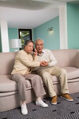 Elderly couple in the living room