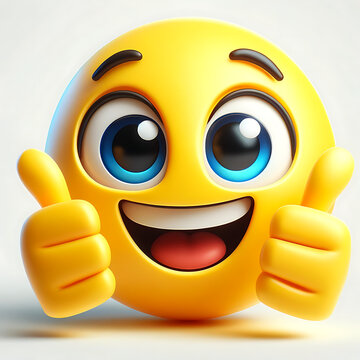 Emoji joyeux avec pouce lev&eacute; : &eacute;moticone du succ&egrave;s
