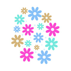 Pretty flowers collection in flat style