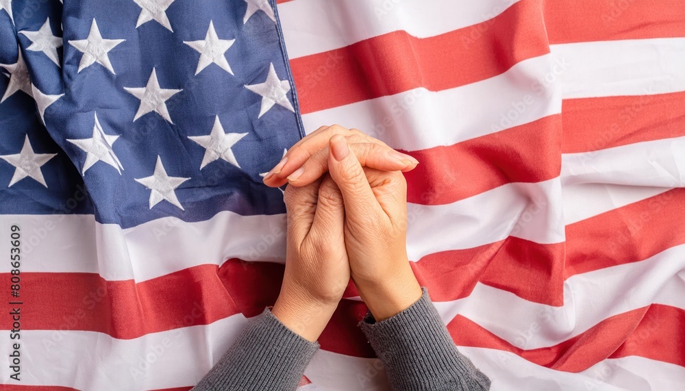 Wall mural national day of prayer with usa flag