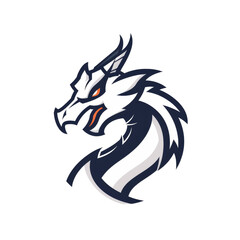 Fierce dragon head mascot with a sharp gaze