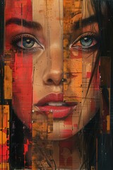 Enigmatic Portrait of a Woman With Piercing Blue Eyes
