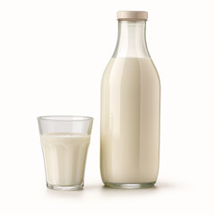 araffe and a glass of milk on a white background