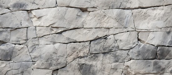 Fototapeta premium Close up copy space image of a stone wall revealing intricate cracks