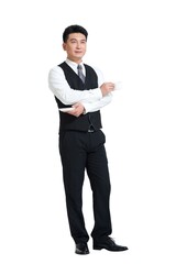 Shed middle-aged business man to drink coffee