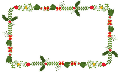 Fototapeta premium Hand drawn christmas wreath illustration on a white