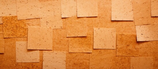 Closeup of cork board with numerous empty notes providing ample copy space image